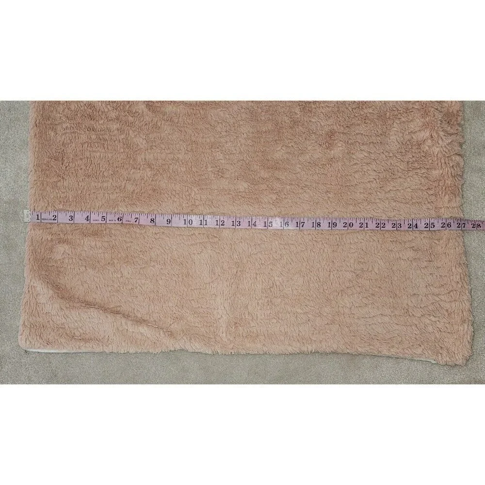 Brown White Fleece Baby Blanket Reversible Solid 27x32 SOFT
